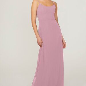 Morilee Scoop Neck Chiffon Bridesmaid Dress in Desert Rose